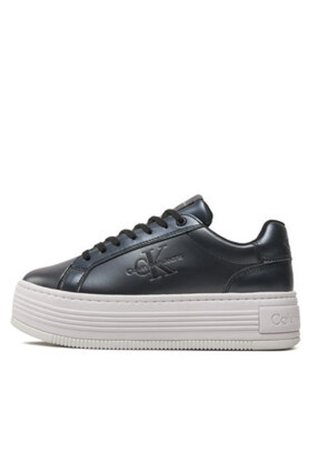 Calvin Klein Jeans Sneakersy Bold Platf Low Lace Lth Ml Mtl YW0YW01464 Czarny. Kolor: czarny. Materiał: skóra