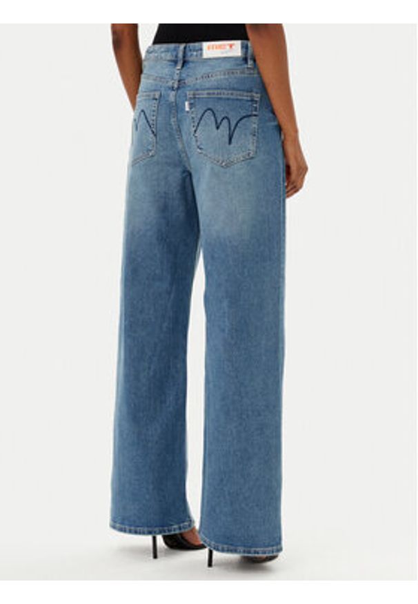 MET Jeansy NOS CHLOE T4L736 Niebieski Wide Leg. Kolor: niebieski