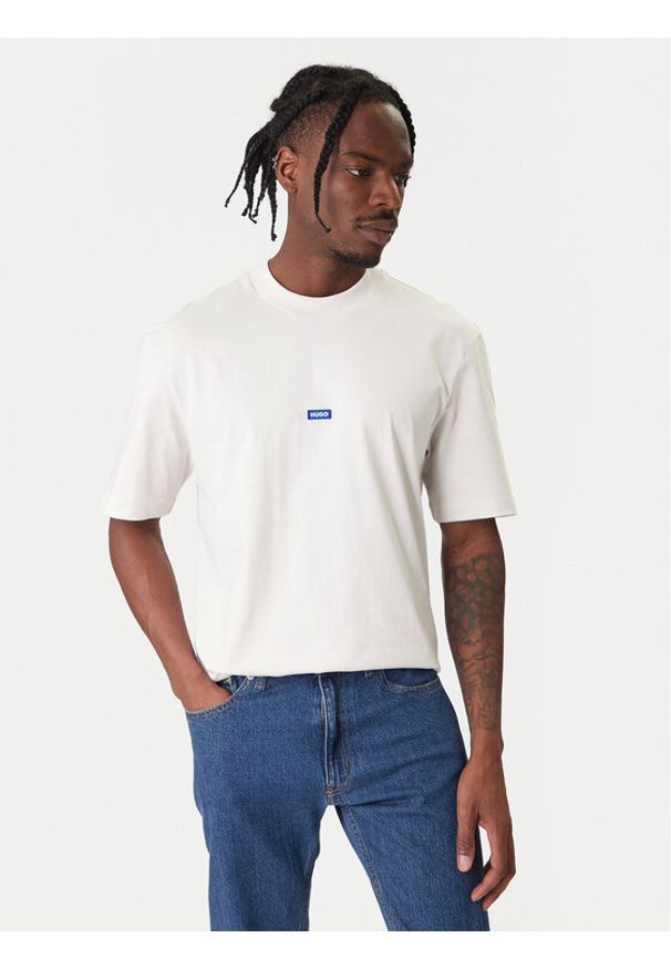Hugo - HUGO T-Shirt Nieros 50509991 Biały Regular Fit. Kolor: biały. Materiał: bawełna