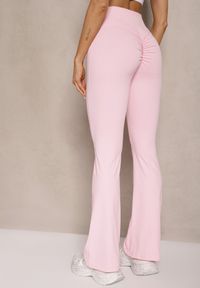 Renee - Różowe Legginsy Dzwony High Waist Orruvana. Okazja: na co dzień. Stan: podwyższony. Kolor: różowy. Styl: sportowy, casual
