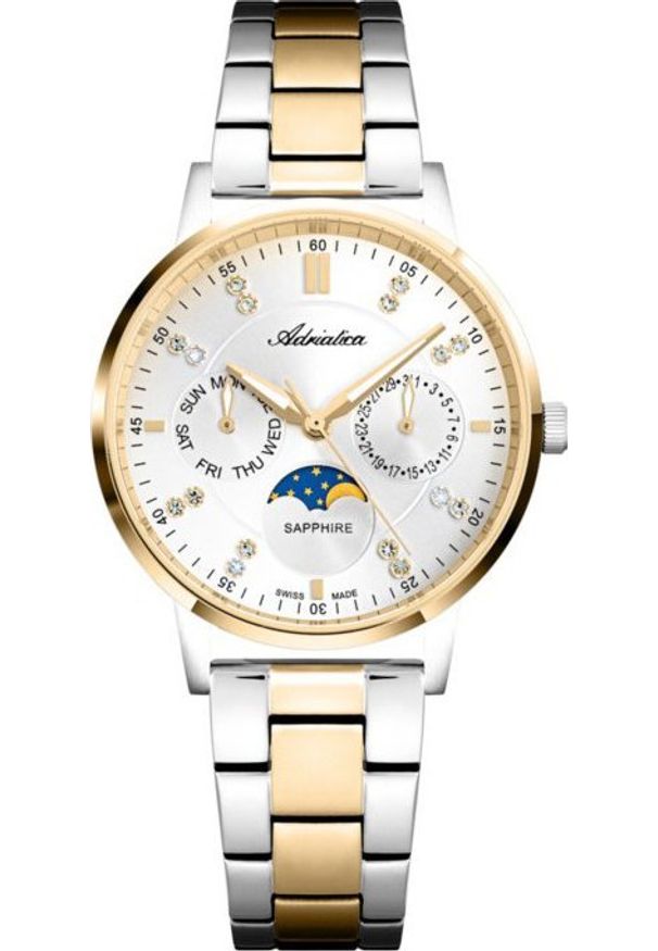 Zegarek damski Adriatica A3834.2193QF CYRKONIE srebrny. Kolor: srebrny