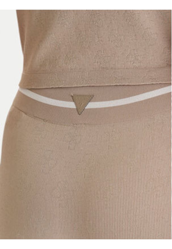 Guess Legginsy V6RB05 Z4692 Beżowy Slim Fit. Kolor: beżowy. Materiał: syntetyk