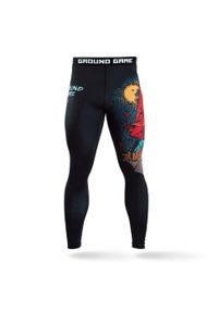 GROUND GAME - Legginsy do sportów walki męskie Ground Game Ashi Garami. Kolor: czarny. Materiał: poliester, elastan