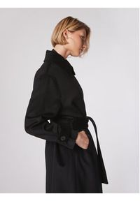 Simple Płaszcz przejściowy PLD502-01 Czarny Relaxed Fit. Kolor: czarny. Materiał: syntetyk #4