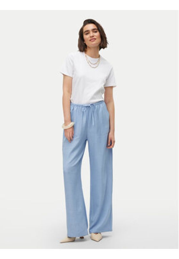 Vero Moda Spodnie materiałowe Melaney 10316385 Niebieski Loose Fit. Kolor: niebieski. Materiał: syntetyk