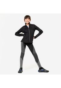 Decathlon - Legginsy fitness dziecięce Domyos. Okazja: na uczelnię. Kolor: czarny, biały, wielokolorowy. Materiał: poliester, elastan, poliamid, materiał. Styl: sportowy