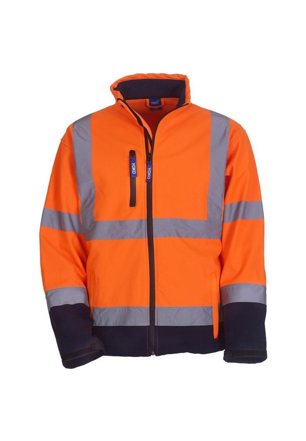 YOKO - Kurtka Ochronna Soft Shell Dla Dorosłych Unisex Band & Brace HiVis. Kolor: pomarańczowy, niebieski, żółty, wielokolorowy