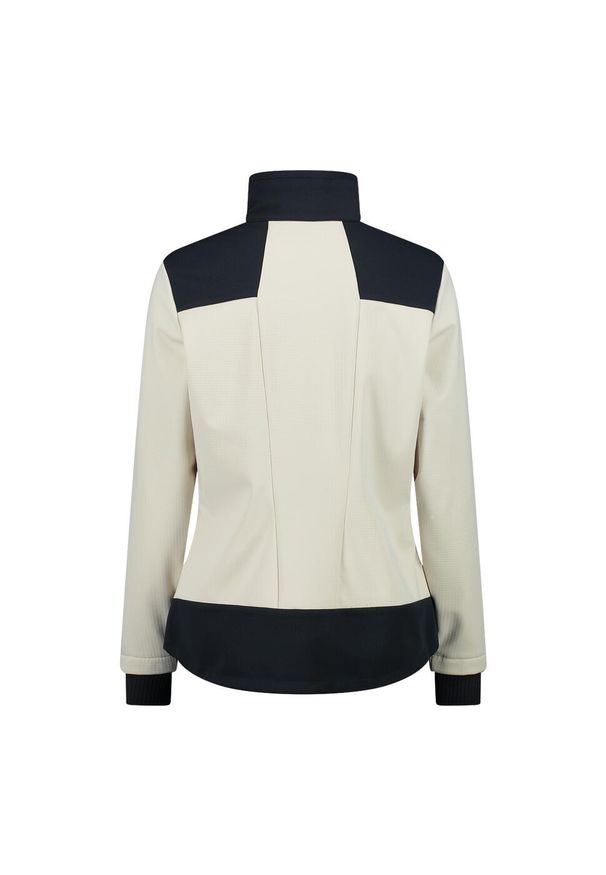 Kurtka damska turystyczna CMP 34A2436. Typ kołnierza: kaptur. Kolor: beżowy. Materiał: softshell. Sport: turystyka piesza