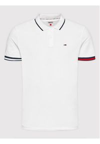 Tommy Jeans Polo Flag DM0DM12963 Biały Regular Fit. Typ kołnierza: polo. Kolor: biały. Materiał: bawełna #4