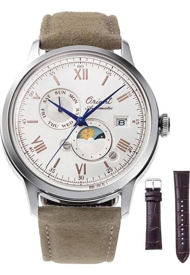 orient - Zegarek męski Orient RA-AK0808S30B brązowy. Kolor: brązowy