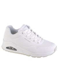 skechers - Damskie UNO STAND ON AIR Sneakersy Biały. Kolor: biały. Materiał: guma, materiał, syntetyk, poliester
