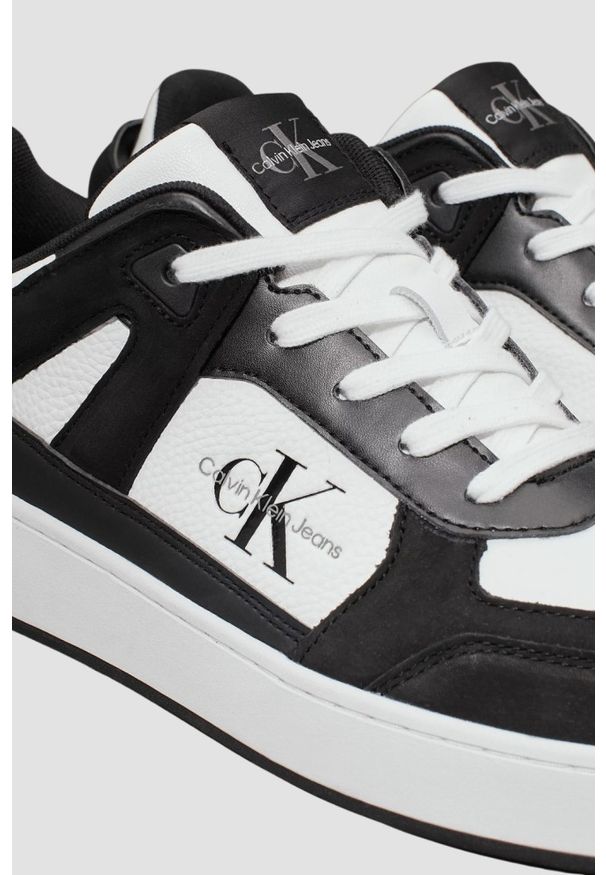 Calvin Klein - CALVIN KLEIN Czarno-białe sneakersy męskie. Kolor: czarny