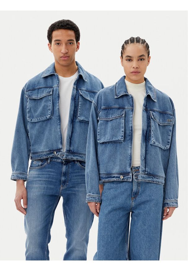 Filling Pieces Kurtka jeansowa Unisex 78620769975 Niebieski Regular Fit. Kolor: niebieski. Materiał: bawełna