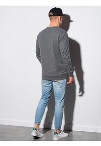 Ombre Clothing - Bluza męska bez kaptura B1149 - czarna - XL. Typ kołnierza: bez kaptura. Kolor: czarny. Materiał: jeans, poliester, materiał, bawełna. Wzór: melanż #5