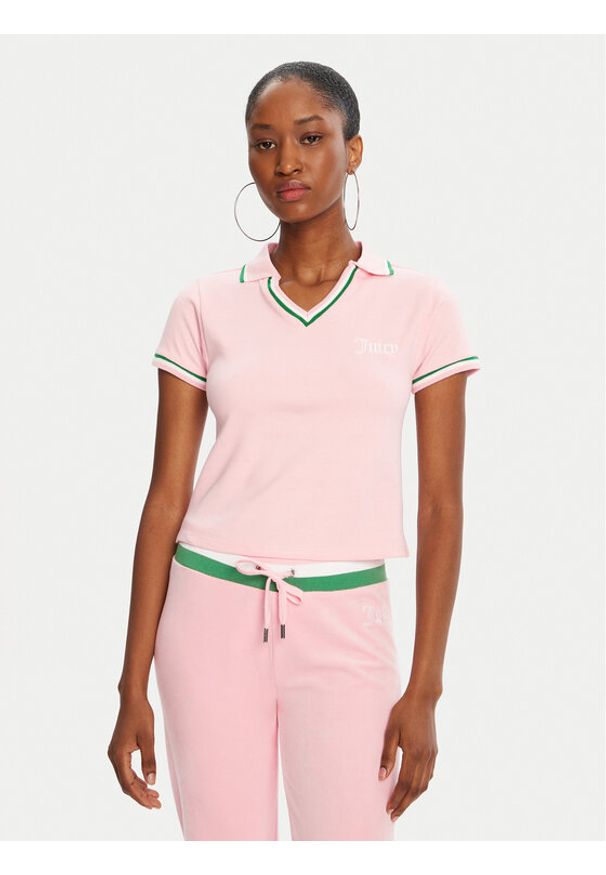 Juicy Couture Polo JCWCT225355 Różowy Regular Fit. Typ kołnierza: polo. Kolor: różowy