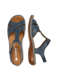 Rieker Sandały 65919-12 Niebieski. Kolor: niebieski. Materiał: skóra #6