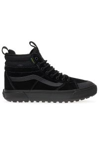 Buty Vans MTE SK8-Hi Waterproof VN000CVTBKA1 - czarne. Kolor: czarny. Materiał: zamsz, materiał, guma. Szerokość cholewki: normalna. Technologia: Primaloft. Sezon: jesień. Model: Vans SK8