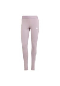 Adidas - LOUNGEWEAR Essentials 3-Stripes Leggings. Kolor: biały, różowy, fioletowy, wielokolorowy. Materiał: bawełna, materiał