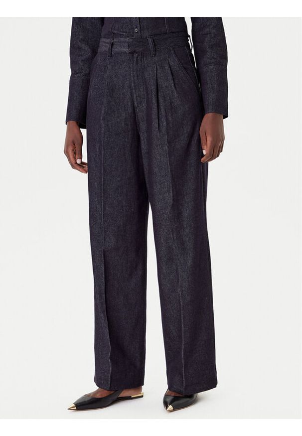 French Connection Jeansy 74ZAU Granatowy Wide Leg. Kolor: niebieski