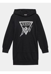 Guess Sukienka codzienna J3YK33 KA6R3 Czarny Regular Fit. Okazja: na co dzień. Kolor: czarny. Materiał: bawełna. Typ sukienki: proste. Styl: casual