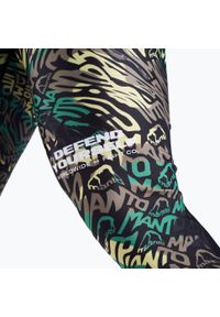 Legginsy treningowe męskie MANTO Distort. Kolor: brązowy, zielony, wielokolorowy