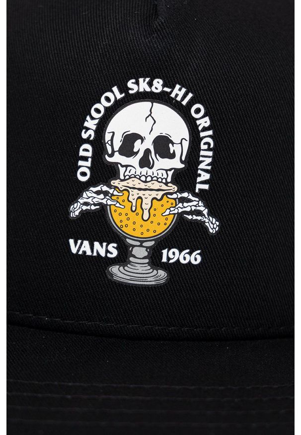 Vans czapka kolor czarny z nadrukiem. Kolor: czarny. Wzór: nadruk