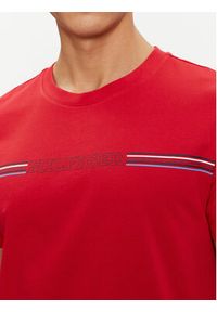TOMMY HILFIGER - Tommy Hilfiger T-Shirt Stripe Chest MW0MW34428 Czerwony Regular Fit. Kolor: czerwony. Materiał: bawełna #4