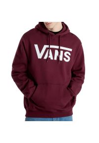 Bluza Vans Classic Pullover VN000HNXK1O1 - bordowa. Kolor: czerwony. Materiał: bawełna. Wzór: aplikacja. Styl: sportowy, klasyczny #1