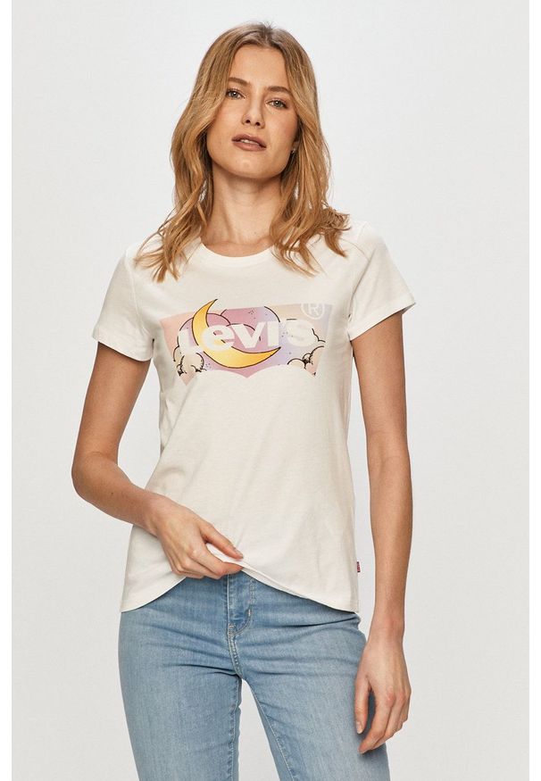 Levi's® - Levi's - T-shirt. Okazja: na co dzień, na spotkanie biznesowe. Kolor: biały. Materiał: bawełna. Wzór: nadruk. Styl: biznesowy, casual