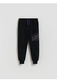 Reserved - Spodnie Los Angeles Lakers NBA - czarny. Kolor: czarny. Materiał: dzianina, bawełna #1