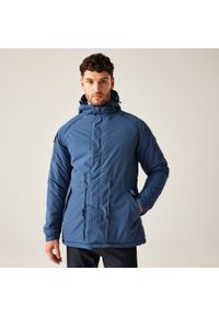 Salinger III Regatta męska trekkingowa kurtka parka z membraną. Typ kołnierza: kaptur. Kolor: niebieski. Sport: turystyka piesza