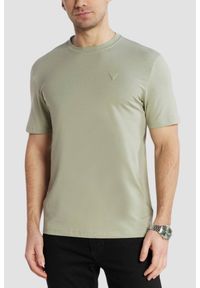 Guess - GUESS Zielony t-shirt męski Hedley. Kolor: zielony