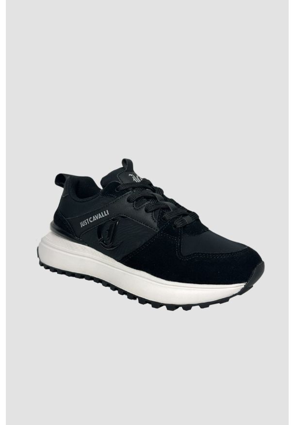 Just Cavalli - JUST CAVALLI Czarne sneakersy Fondo Karina, Rozmiar 41. Kolor: czarny