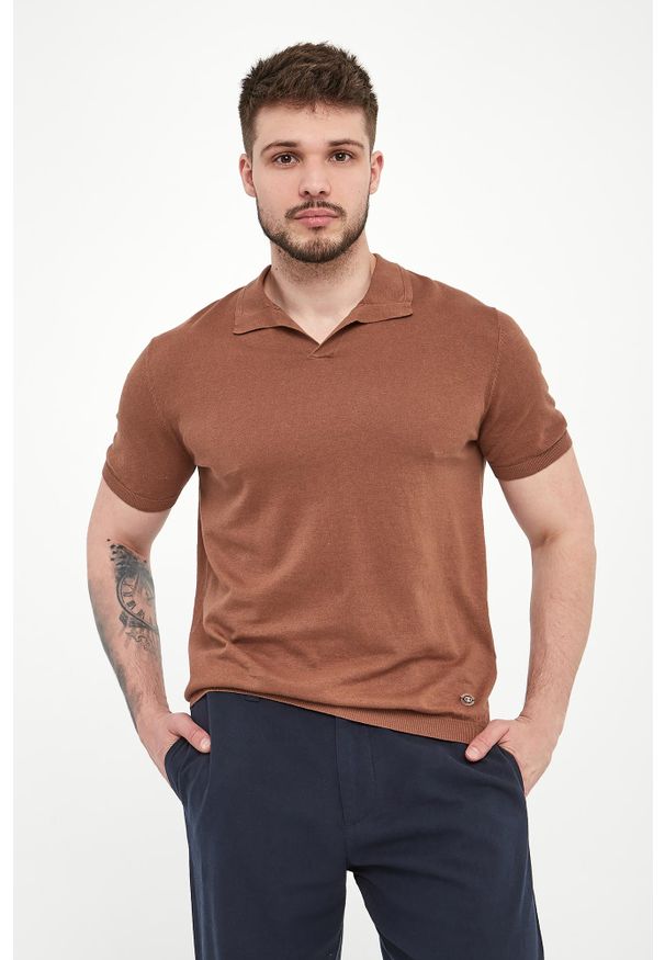 Liu Jo - Polo męskie lniane LIU JO. Typ kołnierza: polo. Materiał: len