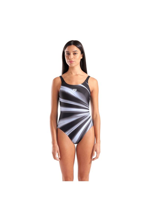 Damski kostium kąpielowy 1-częściowy Arena Glow U Back. Kolor: czarny