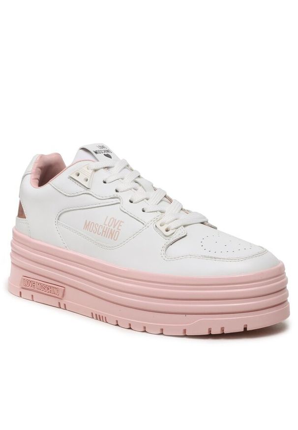 Love Moschino - Sneakersy LOVE MOSCHINO. Kolor: biały