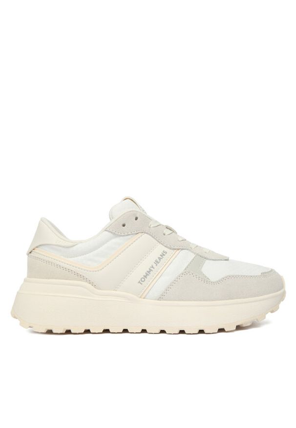 Tommy Jeans Sneakersy Tjw Cleated Runner Suede Mix EN0EN02921 Écru. Kolor: kremowy. Materiał: skóra, zamsz