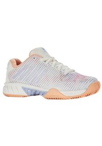 Buty do tenisa damskie K-Swiss Hypercourt Express 2 Hb 2024. Zapięcie: sznurówki. Kolor: wielokolorowy. Materiał: materiał, syntetyk, tkanina. Szerokość cholewki: normalna. Sport: tenis