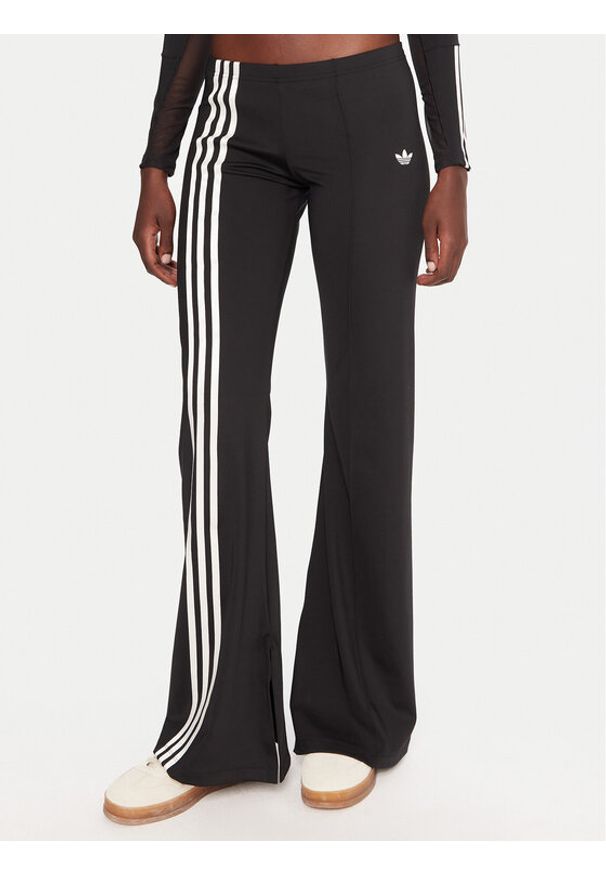 Adidas - adidas Legginsy Ribbon Off Placed 3-Stripes JX2697 Czarny Flared Fit. Kolor: czarny. Materiał: syntetyk