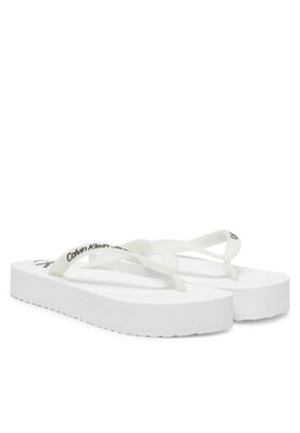 Calvin Klein Jeans Japonki Beach Sandal Flatform Tpu YW0YW01830 Biały. Kolor: biały