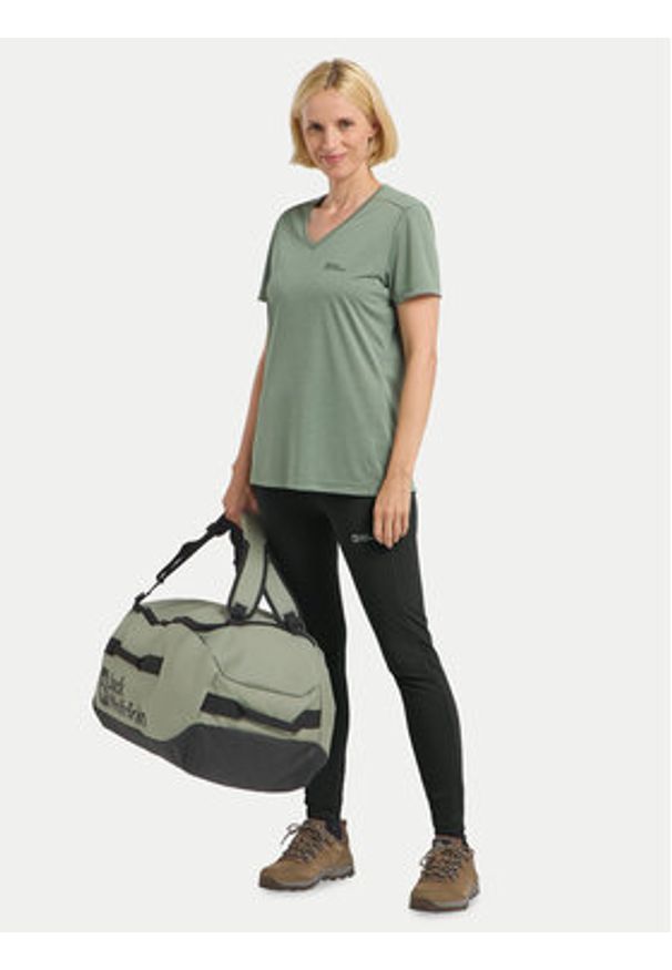 Jack Wolfskin Legginsy Klintal 1508901 Czarny Slim Fit. Kolor: czarny. Materiał: syntetyk