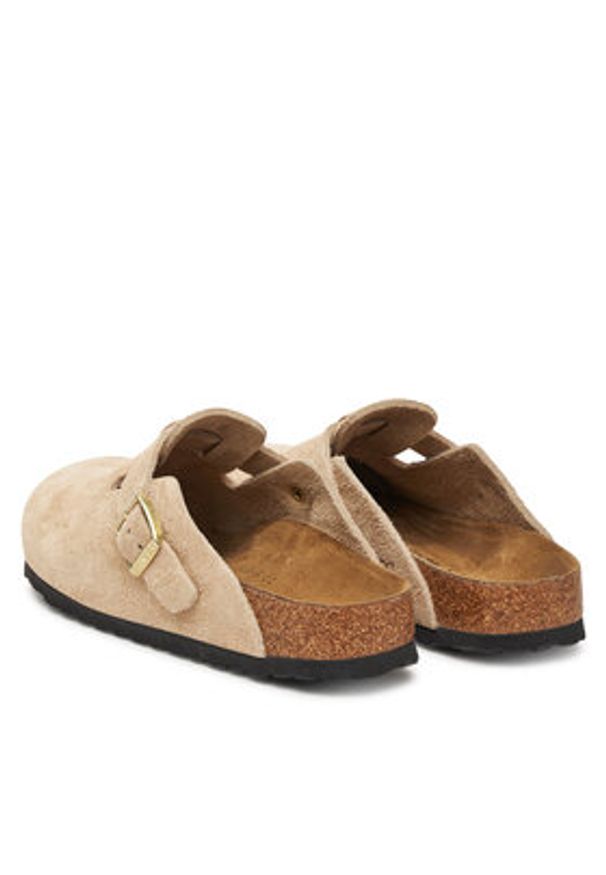 Birkenstock Klapki Boston 1030883 Beżowy. Kolor: beżowy. Materiał: skóra, zamsz