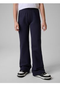 4f - 4F Spodnie dresowe z rozszerzanymi nogawkami dziewczęce - granatowe 164 (13-14 lat). Okazja: na co dzień. Kolor: niebieski. Materiał: dresówka. Sezon: lato. Styl: casual #2