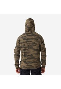SOLOGNAC - Bluza myśliwska z kapturem Solognac 500 camo. Typ kołnierza: kaptur. Kolor: beżowy. Materiał: bawełna, elastan, poliester, materiał. Sport: outdoor
