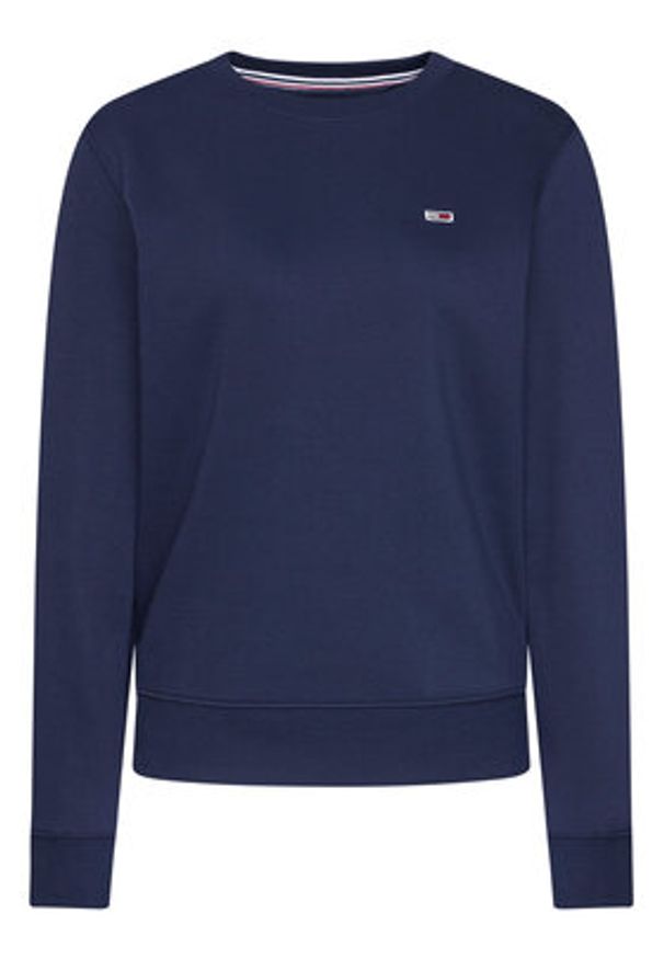 Tommy Jeans Bluza Fleece DW0DW09227 Granatowy Regular Fit. Kolor: niebieski. Materiał: bawełna