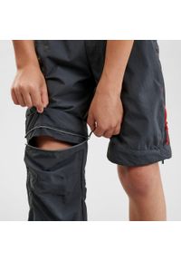 quechua - Spodnie turystyczne dla dzieci Quechua MH500 2w1. Kolor: czerwony, szary, wielokolorowy. Materiał: poliester, poliamid, materiał. Sezon: lato. Sport: turystyka piesza