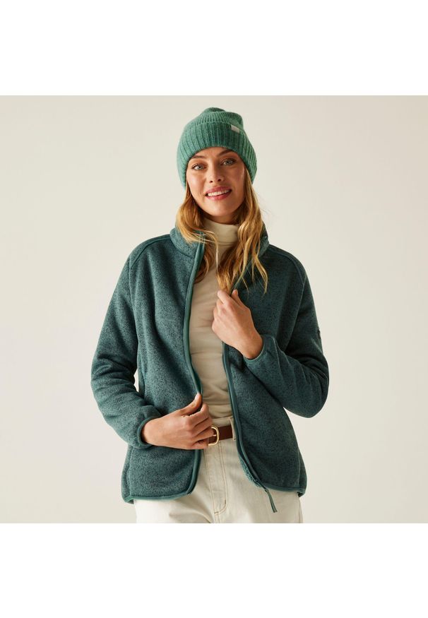 Regatta - Polar damski rozsuwany Mellrey. Kolor: zielony. Materiał: polar. Sport: turystyka piesza