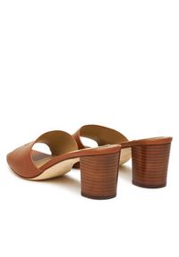 Lauren Ralph Lauren - LAUREN RALPH LAUREN Klapki Everley Block-Heel 802974364002 Brązowy. Kolor: brązowy. Materiał: skóra #4