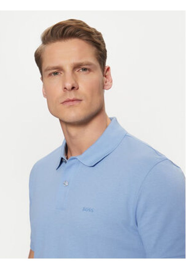 BOSS Polo Pallas 50468362 Niebieski Regular Fit. Typ kołnierza: polo. Kolor: niebieski. Materiał: bawełna