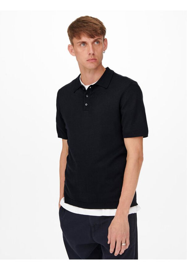 Only & Sons Polo Wyler 22022219 Granatowy Regular Fit. Typ kołnierza: polo. Kolor: niebieski. Materiał: wiskoza